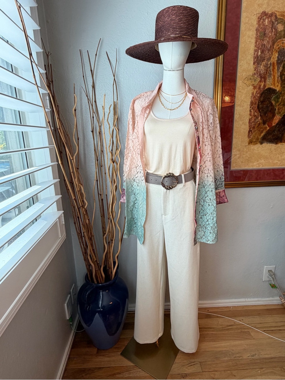 106~NWT Soft Surroundings Ombré Lace Oversized Tunic Size Medium